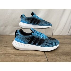 Adidas Swift Run 22 Mens Blue Black Knit Running Shoes GZ3508 Size 8.5